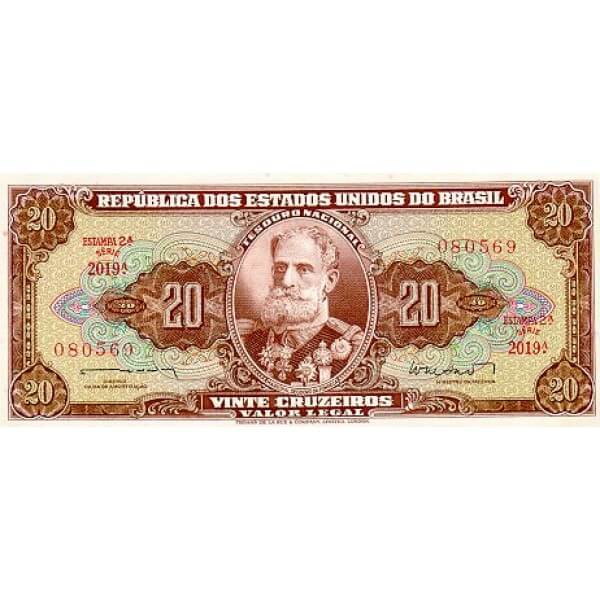 1962 - Brazil P177a 10 Cruceiros banknote