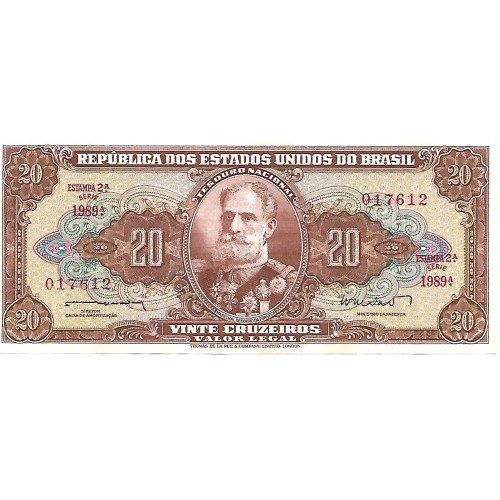 1962 - Brasil P178 billete de 20 Cruzeiros 1962 - Brasil P178 billete de 20 Cruzeiros