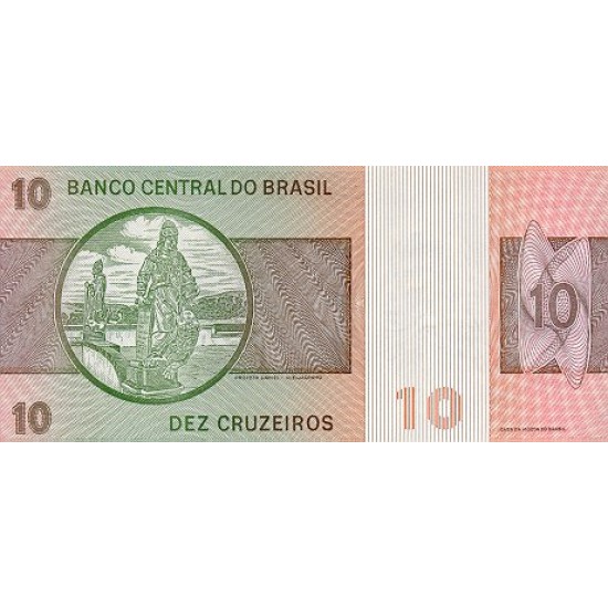 1980 - Brazil P193e 10 Cruceiros banknote 1980 - Brazil P193e 10 Cruceiros banknote