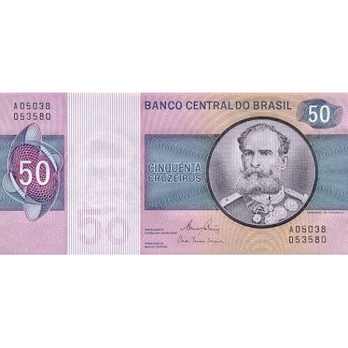 1980 - Brasil P194c billete de 50 Cruzeiros