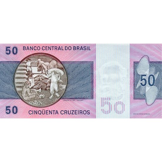 1980 - Brazil P194c 50 Cruceiros banknote 1980 - Brazil P194c 50 Cruceiros banknote