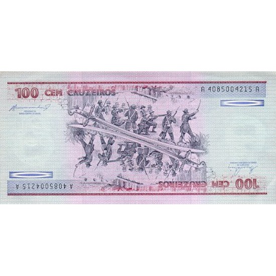 1984 - Brazil P198b 100 Cruceiros banknote 1984 - Brazil P198b 100 Cruceiros banknote