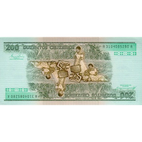 1984 - Brazil P199b 200 Cruceiros banknote 1984 - Brazil P199b 200 Cruceiros banknote