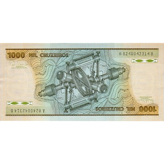 1986 - Brazil P201d 1,000 Cruceiros banknote 1986 - Brazil P201d 1,000 Cruceiros banknote