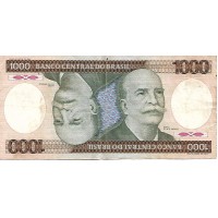 1981 - Brazil 1,000 Cruzeiros banknote P201a VF
