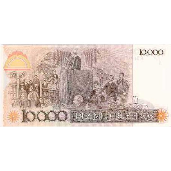 1986 - Brazil P206 10 cruzados on 10,000 cruceiros banknote 1986 - Brazil P206 10 cruzados on 10,000 cruceiros banknote
