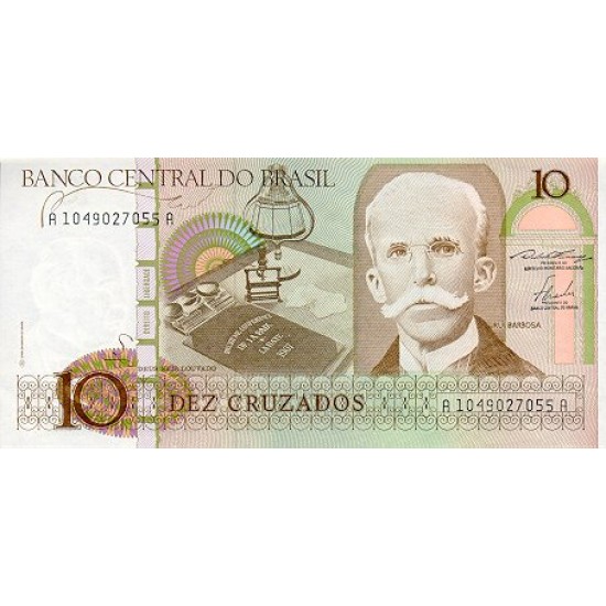 1987 - Brazil P209b 10 Cruzados banknote 1987 - Brazil P209b 10 Cruzados banknote