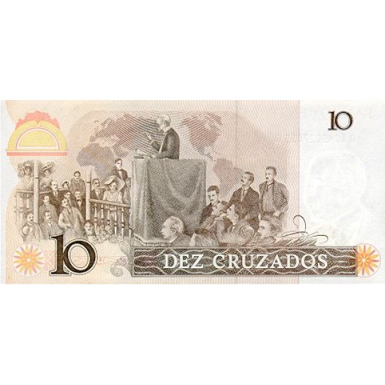 1987 - Brazil P209b 10 Cruzados banknote 1987 - Brazil P209b 10 Cruzados banknote
