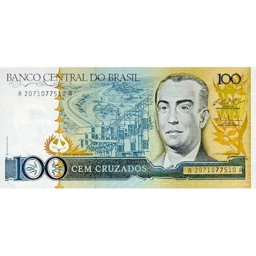 1987 - Brasil P211c billete de 100 Cruzados