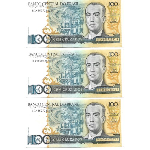 1987 - Brazil P211b 100 Cruzados banknote XF 1987 - Brazil P211b 100 Cruzados banknote XF