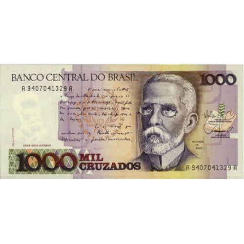 1988 - Brazil P213b 1,000 Cruzados  banknote