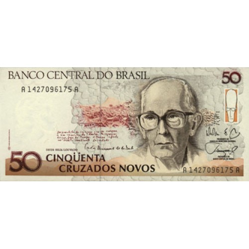 1989 - Brasil P219a billete de 50 Cruzados novos