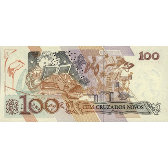 1989 - Brazil P220a 100 Cruzados novos banknote 1989 - Brazil P220a 100 Cruzados novos banknote