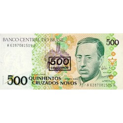 1990 - Brasil P226b 500 cruceiros on 500 cruzados novos banknote