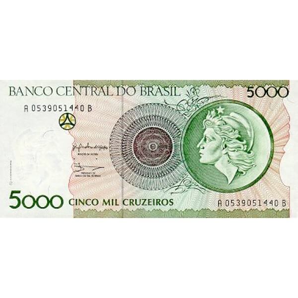 1990 - Brazil P227 5,000 Cruceiros banknote