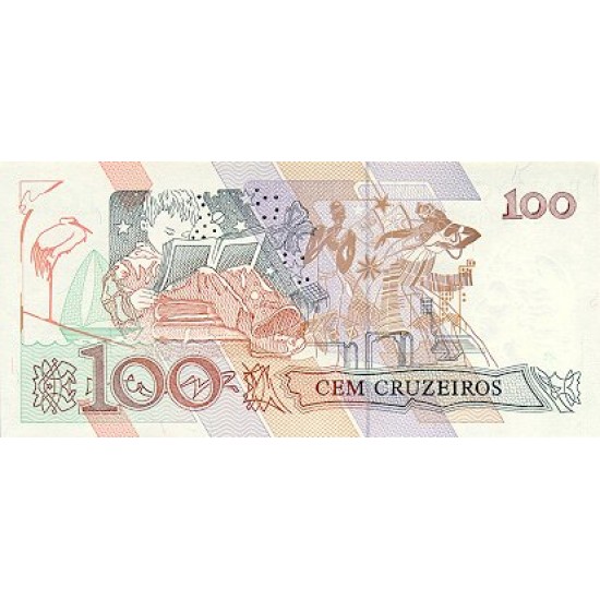 1990 - Brazil P228 100 Cruceiros banknote 1990 - Brazil P228 100 Cruceiros banknote