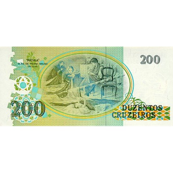 1990 - Brazil P229 200 Cruceiros banknote 1990 - Brazil P229 200 Cruceiros banknote
