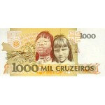 1990 - Brazil P231b 1,000 Cruceiros banknote