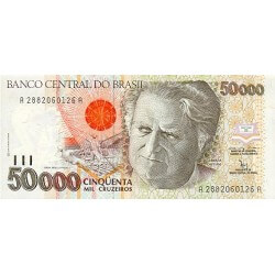 1992 - Brazil P234a 50,000 Cruzeiros banknote