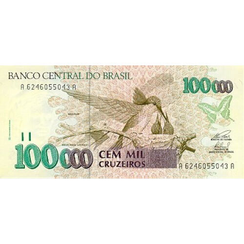 1993 - Brasil P235b billete de 100.000 Cruzeiros