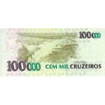 1993 - Brazil P235b 100,000 Cruceiros banknote