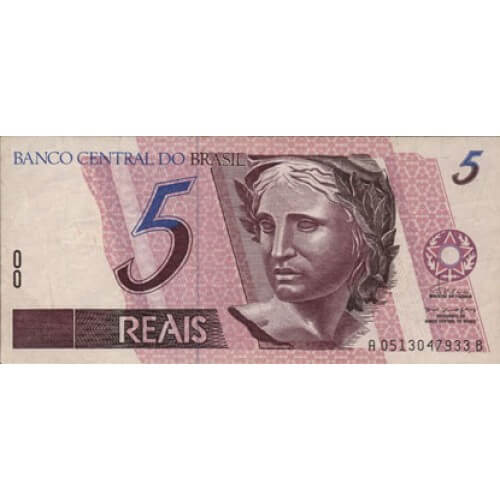 1994 - Brasil P244a billete de 5 Reais