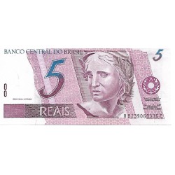 1994/7 - Brazil P244d 5 Reais banknote