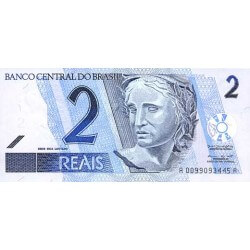 2001 - Brazil P249a 2 Reais banknote