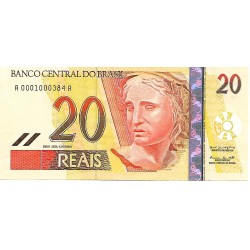 2002 - Brasil P250a billete de 20 Reais