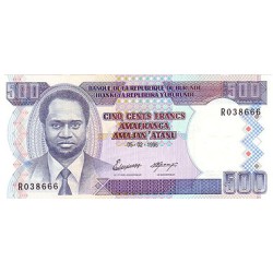 1995 - Burundi PIC 37A billete de 500 Francos