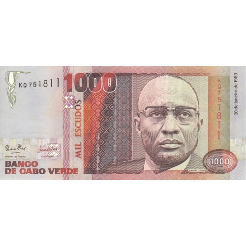 1989 - Cabo Verde pic 60a billete de 1000 Escudos