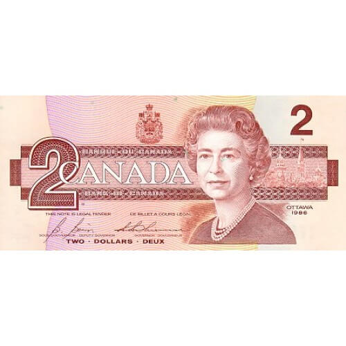 1986 - Canada P94b 2 dollars banknote