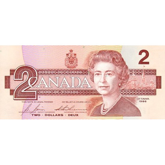 1986 - Canada P94b 2 dollars banknote 1986 - Canada P94b 2 dollars banknote