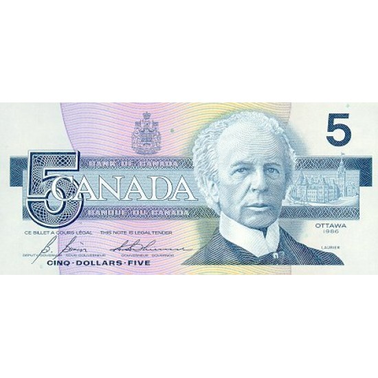 1986 - Canada P95b 5 dollars banknote 1986 - Canada P95b 5 dollars banknote