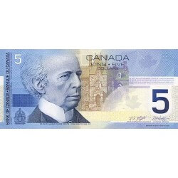 2002 - Canadá P101a Billete de 5 dólares