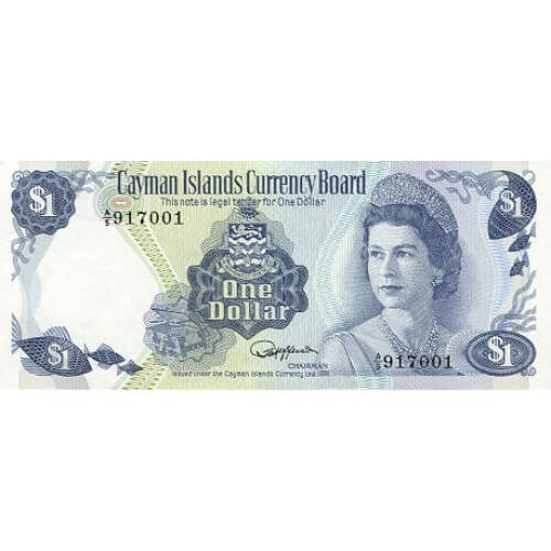1985 - Cayman Islands P5f 1 Dollar banknote