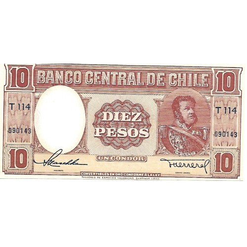1947/58 - Chile PIC 111 billete de 10 Pesos