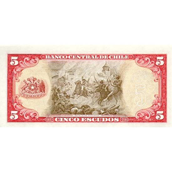 1964 - Chile P138 5 Escudos banknote 1964 - Chile P138 5 Escudos banknote