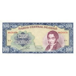 1962/1975 - Chile P141 100 Escudos banknote