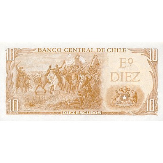 1976 - Chile P143 10 Escudos banknote 1976 - Chile P143 10 Escudos banknote