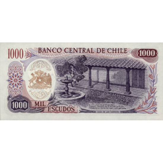 1973 - Chile P146 1,000 escudos banknote 1973 - Chile P146 1,000 escudos banknote