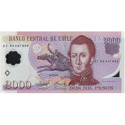 2004 - Chile P160a 2,000 escudos banknote