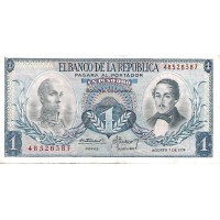 1974 - Colombia P404e 1 Peso Oro banknote VF