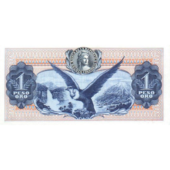 1973 - Colombia P404e 1 Peso Oro banknote 1973 - Colombia P404e 1 Peso Oro banknote