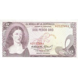 1973 - Colombia P413a 2 Pesos Oro banknote