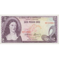 1977 - Colombia P413b 2 Pesos Oro banknote