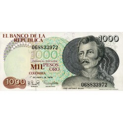 1979 - Colombia P421a 1,000 Pesos Oro banknote