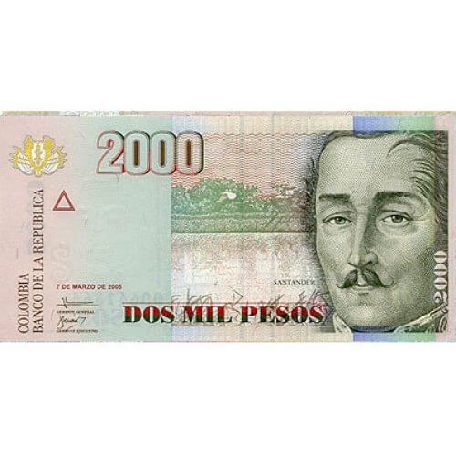2005 - Colombia P457a 2,000 Pesos banknote