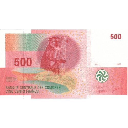 2006 - Comores PIC 15a  500 Francs banknote
