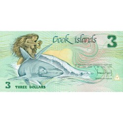 1987 - Cook Islands P3a 3 Dollars banknote